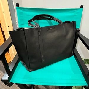 Ampersand As Apostrophe Sideways Leather Tote Black Lux Soft NWT